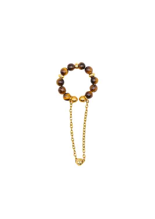 Earcuff Tera marrón y negro