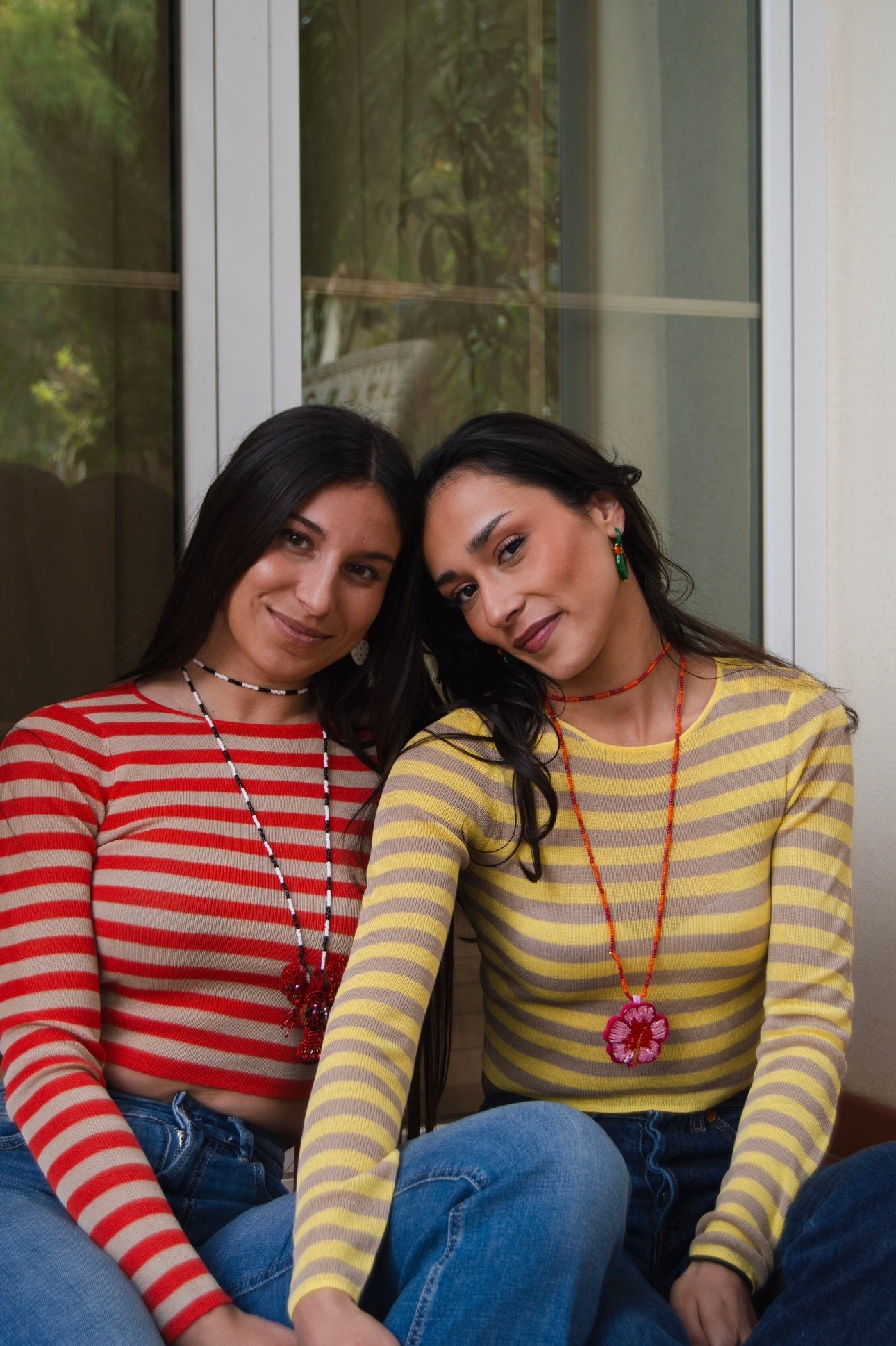 Collar Aloha rojo y naranja