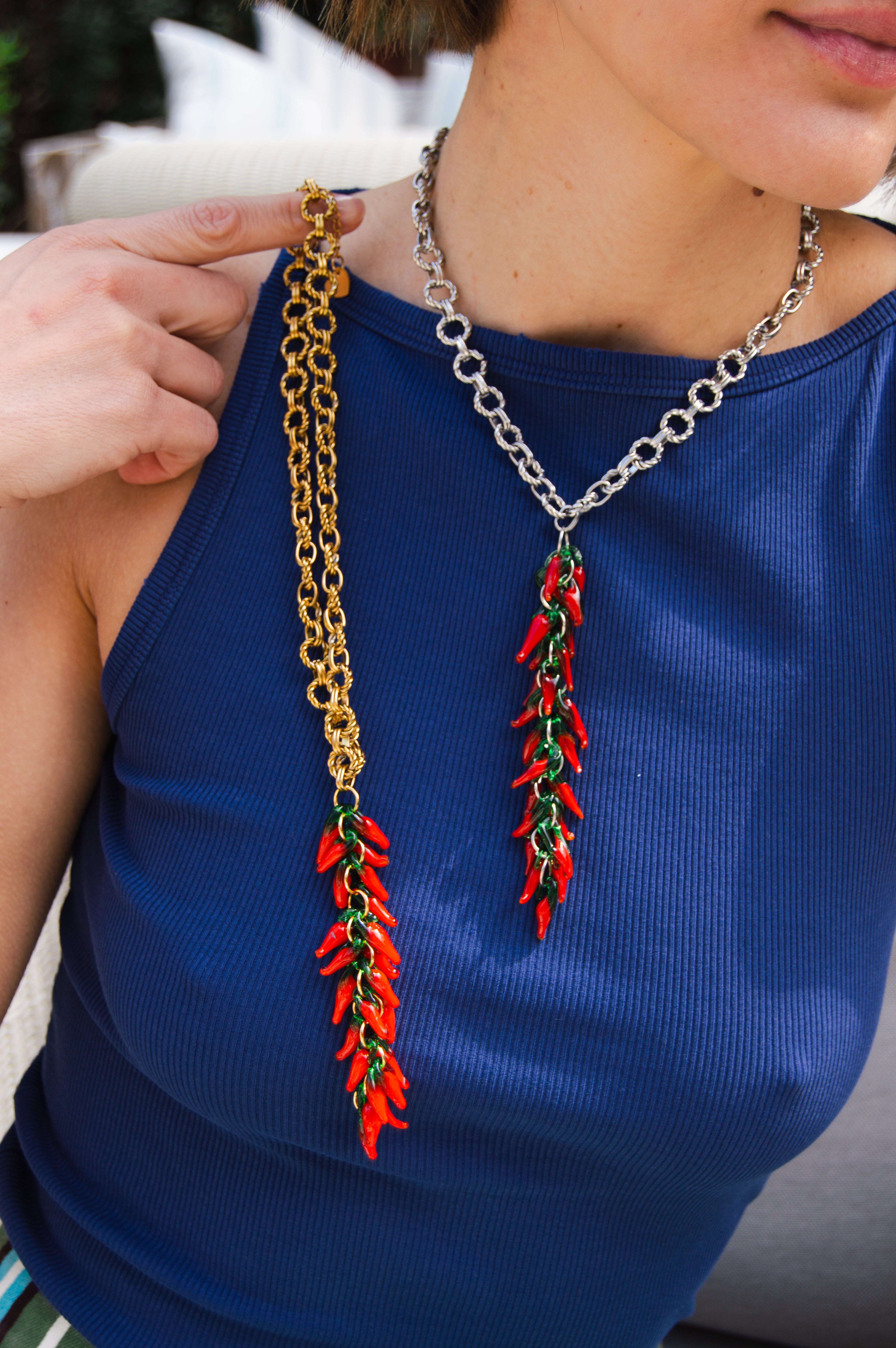 Collar Fuego vivo silver