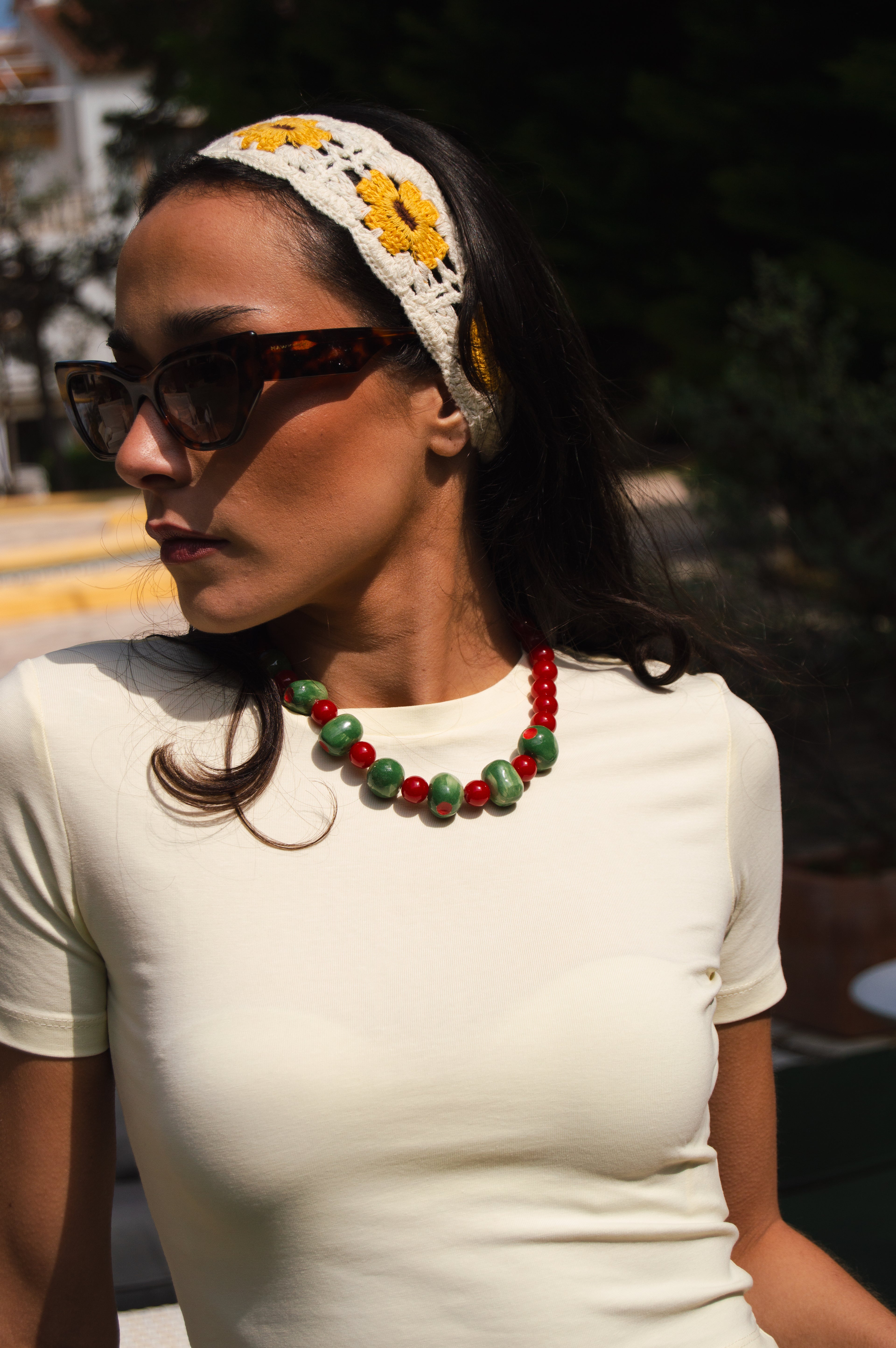 Collar Olivea rojo