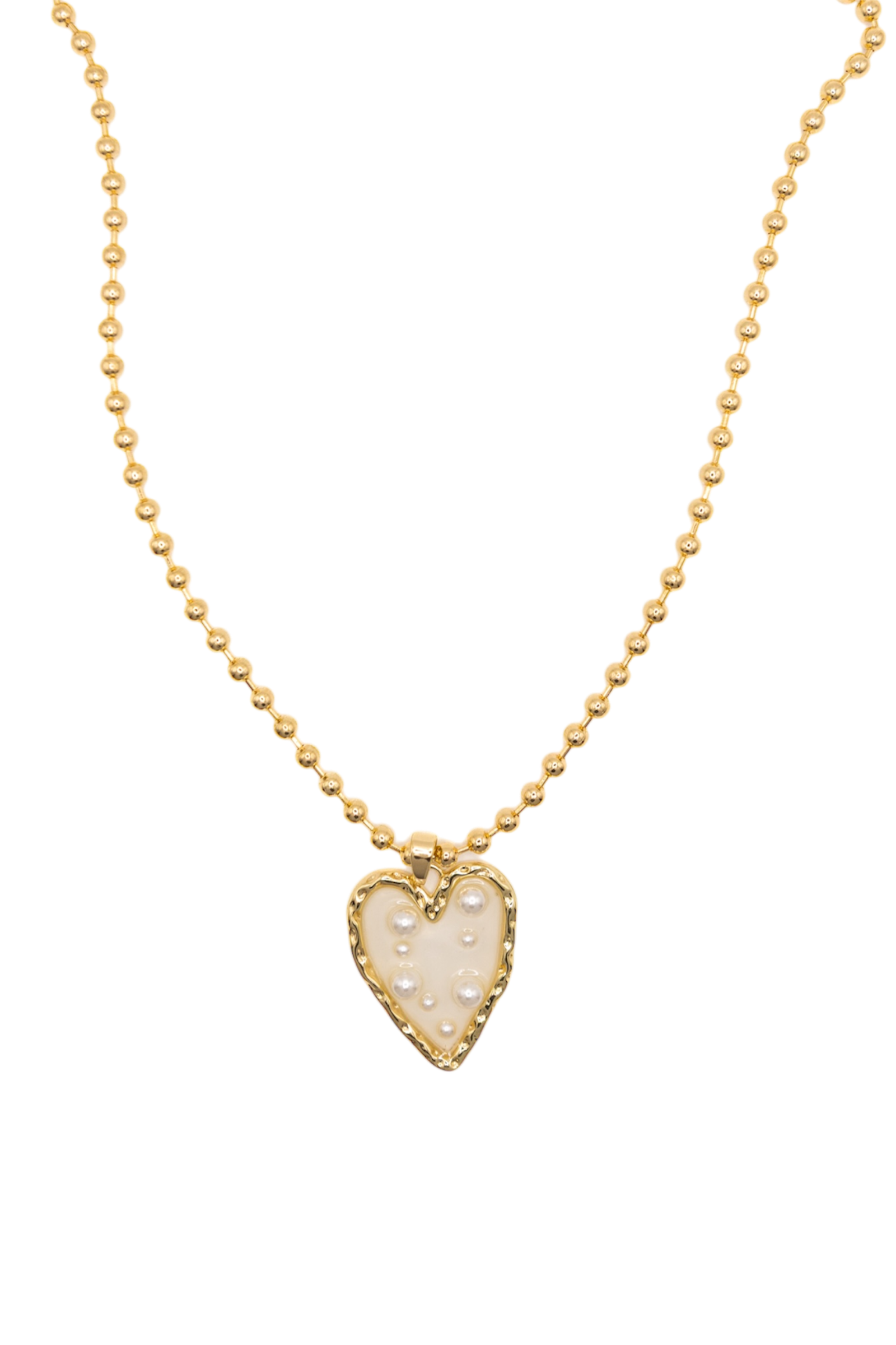 Collar Corazón Perlado