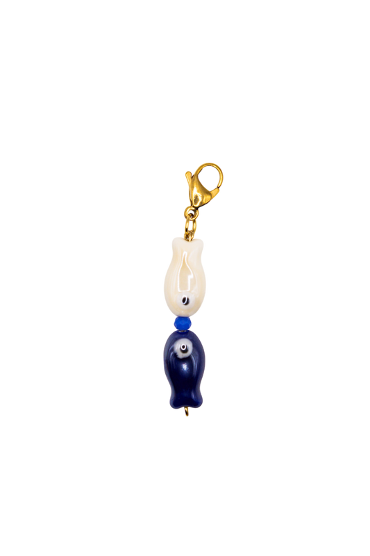 Charm Fishkiss (azul y blanco)