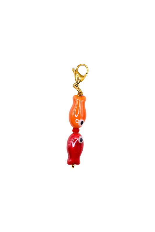Charm Fishkiss (naranja y rojo)