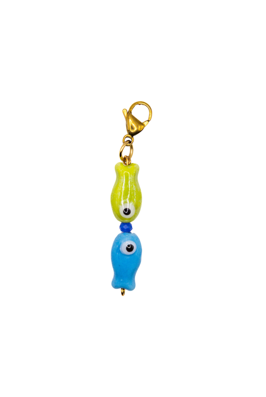 Charm Fishkiss (verde y azul)